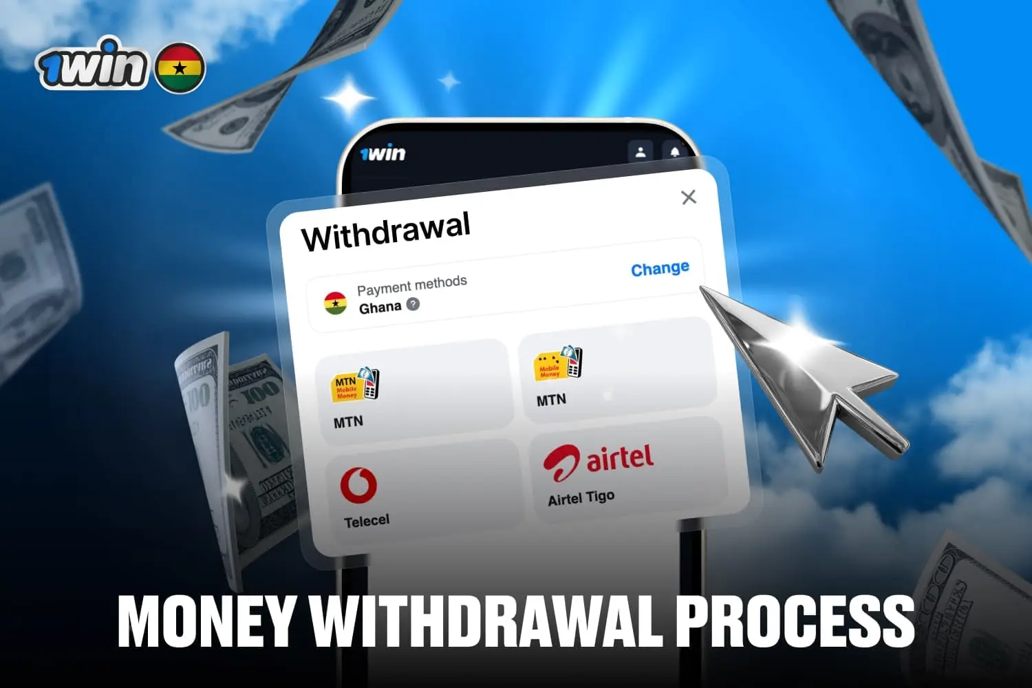 1win platform money withdrawal process and options that are available